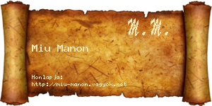 Miu Manon névjegykártya